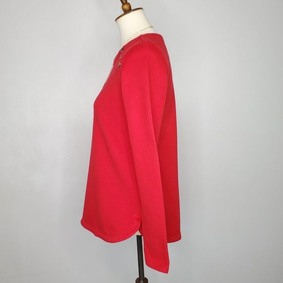 Izod Red Warm Cozy Fall Winter Casual Upgraded Sweatshirt Top Size XS - Picture 5 of 12